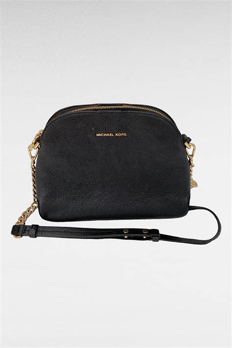 michael kors black pebbled leather crossbody clasp